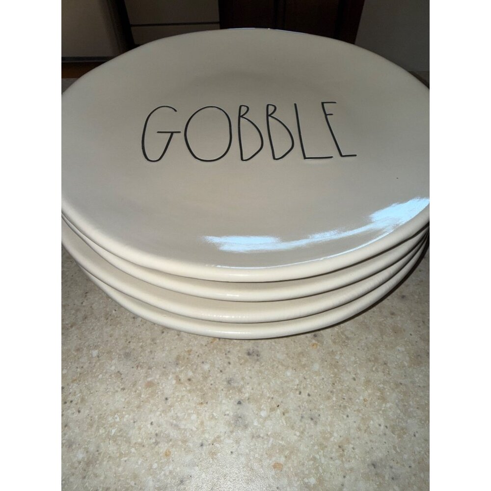 Set of 4 Rae Dunn Artisan Collection By Magenta “Gobble” Dinner Plates - Picture 11 of 11